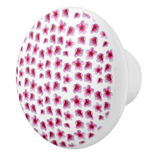 Blushing In Bloom: Pink Blossoms Ceramic Knob