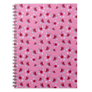 Blushing in Bloom: Pink Blossoms on Pink Notebook