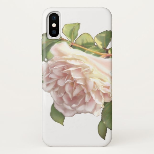 Blushing Ivory Peach Rose Case-Mate iPhone Case (Back)