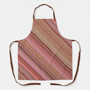 Blushing Leaves Pink, Brown, and Peach Stripe Apron