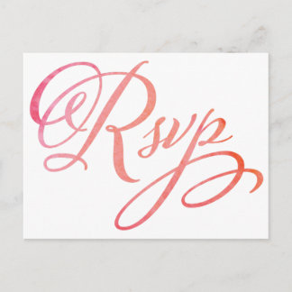 Blushing Peach Watercolor RSVP Postcard