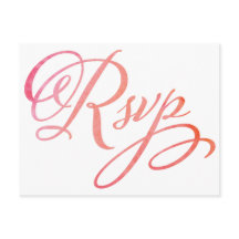 Blushing Peach Watercolor RSVP Postcard