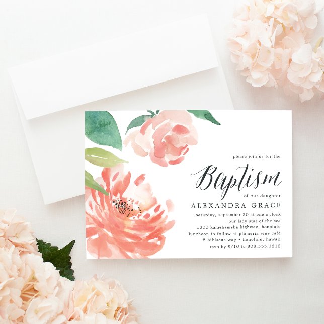 Blushing Peony | Baptism Invitation (Creator Uploaded)