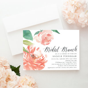 Blushing Peony Bridal Brunch Invitation
