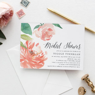 Blushing Peony Bridal Shower Invitation