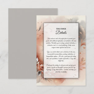 Blushing Petals and Silver Swirls Wedding Enclosure Card