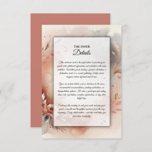 Blushing Petals and Silver Swirls Wedding Enclosure Card
