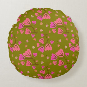 Blushing Petals Round Accent Pillow