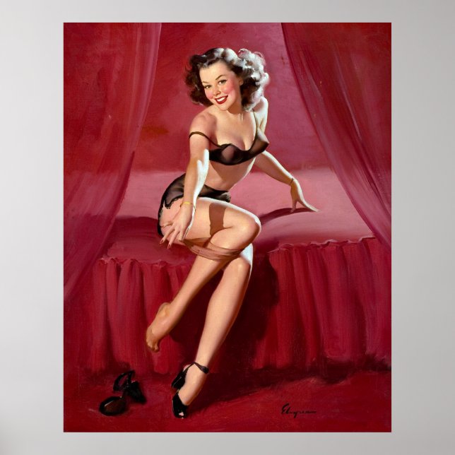 Blushing Pin Up Poster (Front)