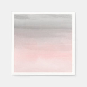 Blushing Pink Grey Modern Watercolor Ombre Chic Napkin