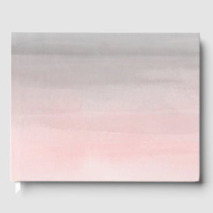 Blushing Pink & Grey Modern Watercolor Wedding Guest Book