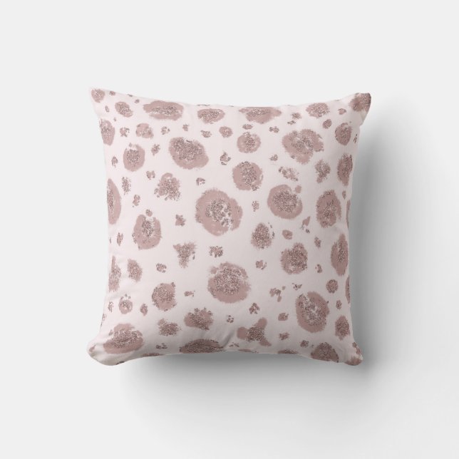 Blushing Pink Leopard Cheetah Print Chic Pattern  Cushion (Front)