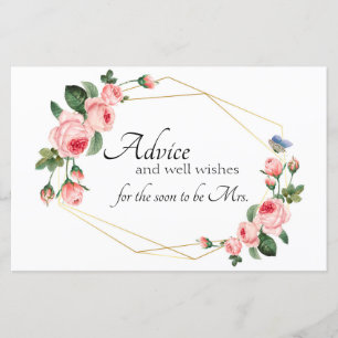 Blushing Pink Rose Advice Card