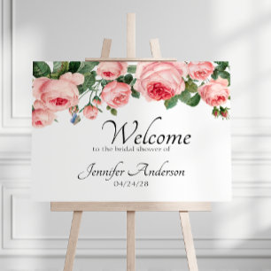 Blushing Pink Rose Shower Poster