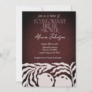 Blushing Pomegranate Branch Bridal Shower Invitation