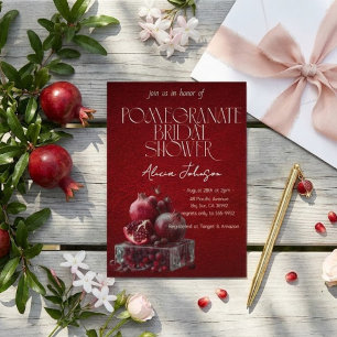 Blushing Pomegranate Branch Bridal Shower Invitation
