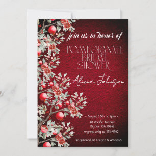Blushing Pomegranate Branch Bridal Shower Invitation