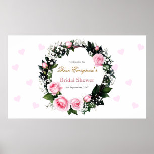 Blushing Romance: Pink Rose Bridal Shower  Poster