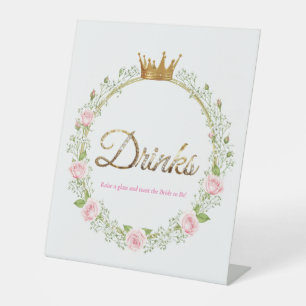 Blushing Romance: Pink Roses & Baby’s Breathe Pedestal Sign