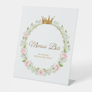 Blushing Romance: Pink Roses & Baby’s Breathe Pedestal Sign