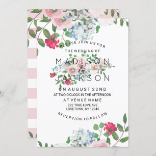 Blushing Rose Watercolor Wedding Invitations