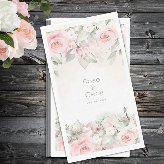 Blushing Roses Wedding  Napkin (Creator Uploaded)