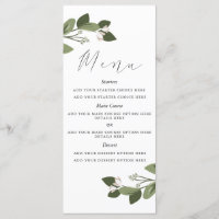 Blushing Sprigs Menu Card