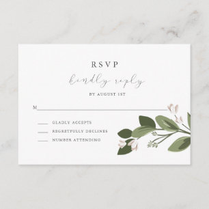 Blushing Sprigs RSVP with Pink Back