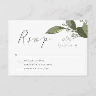 Blushing Sprigs RSVP with Pink Back Card