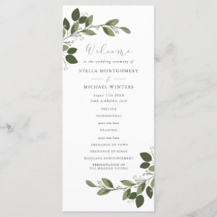 Blushing Sprigs Wedding Program