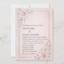 Blushing Vows Photo Wedding Invitation