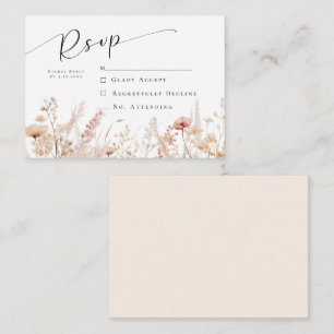Blushing Wildflowers Wedding RSVP Card
