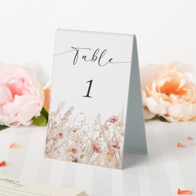 Blushing Wildflowers Wedding Table Number (In SItu (Wedding))