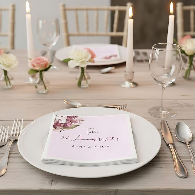Blushpink floral modern minimalist wedding napkins (Creator Uploaded)