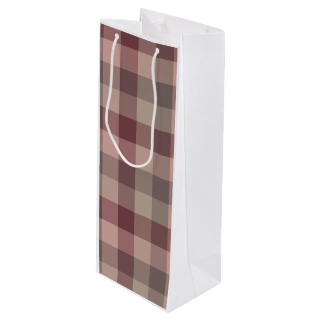 Blushwood plaid wine gift bag (Front Angled)