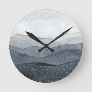 Blustering Grey Valley Round Clock