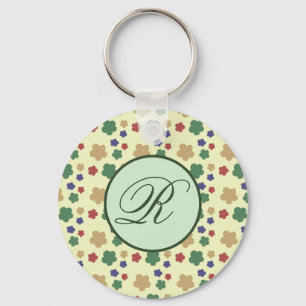 Blüten kunterbunt personalisiert key ring