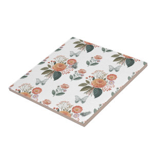 Blütenzauber mit Schmetterlingsflügeln Ceramic Tile