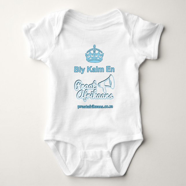 Bly-Kalm-En-Praat-Afrikaans Baby Bodysuit (Front)