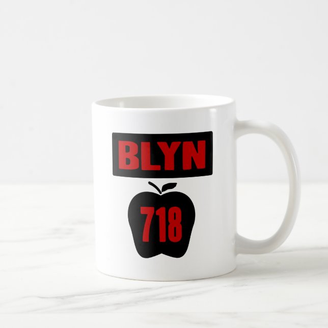 BLYN 718 Inside of Big Apple With Banner, 2 Colour Coffee Mug (Right)