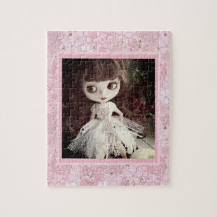 Blythe doll vintage retro floral frame oldish desi jigsaw puzzle