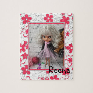 Blythe doll vintage retro floral frame oldish desi jigsaw puzzle
