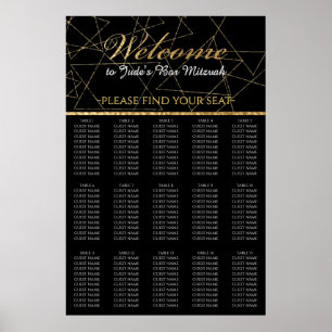 BM Bar and Bat Mitzvah Gold Stars Seating Chart
