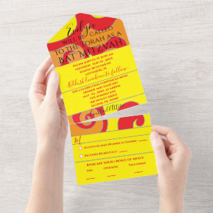 BM Bar Bat Mitzvah All n One Invite Glitter Swirl