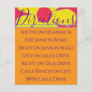 BM Bar Bat Mitzvah Direction Card Flowers 2