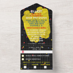BM Bar Bat Mitzvah Game On All In One Invitation