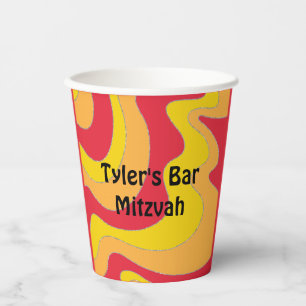 BM Bar Bat Mitzvah Paper Cup Hippie Waves