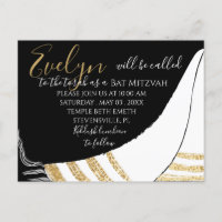 BM Bar Mitzvah Bat Mitzvah Postcard Invitation