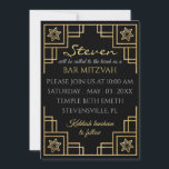 BM Bar or Bat Mitzvah Art Deco Invitation<br><div class="desc">Bar or Bat Mitzvah Gold/Art Deco Invitation with Envelope. Personalise by deleting text on the front and adding your own. Choose your favourite font style, colour, and size. All design elements can be edited and/or transferred to other Zazzle products. Background colour, black, can be changed out on either or both...</div>