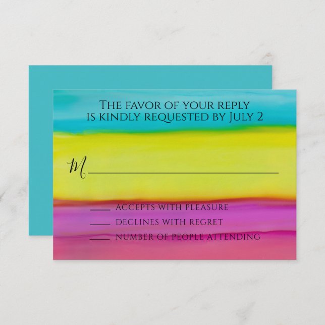 BM Bar or Bat Mitzvah RSVP A Splash of Colour (Front/Back)